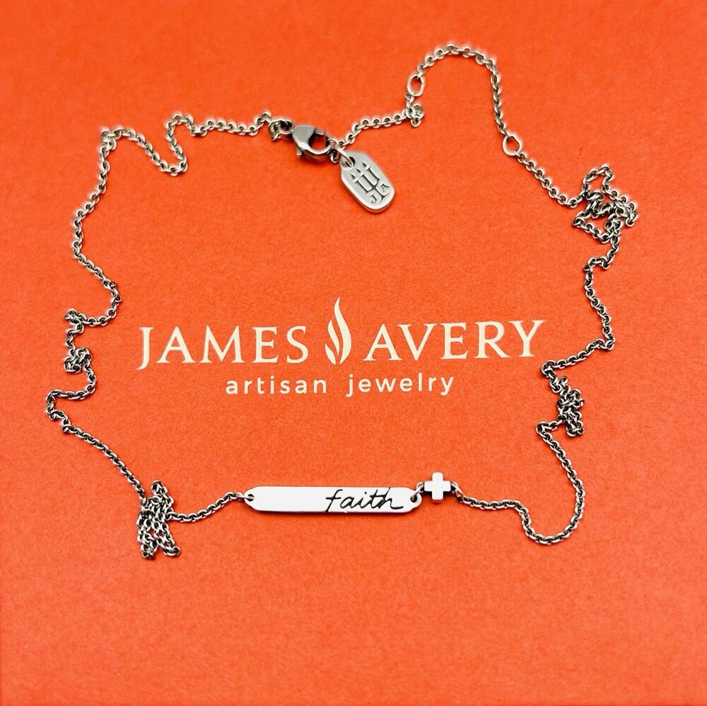 James Avery Retired Sterling Silver Faith Horizon Adjustable Necklace 17"- 20"